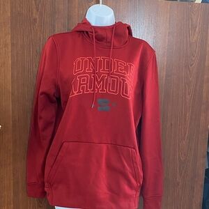 Under Armour Men's Red Crewneck Hooded Pullover Sweatshirt